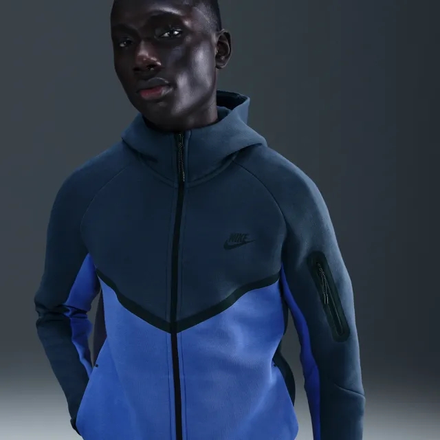 Nike Tech Men's Fleece Windrunner Full-Zip Jacket - Blue - Synthetics