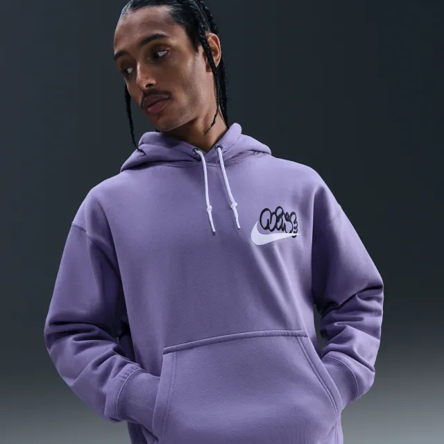 Nike Solo Swoosh Men's Fleece Hoodie - Purple - Fleece