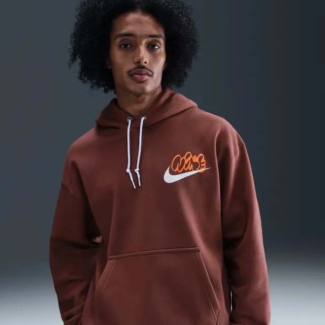 Nike Solo Swoosh Men's Fleece Hoodie - Brown - Fleece