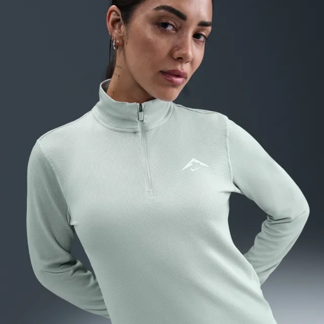 Nike Trail Women's Dri-FIT 1/4-Zip Running Mid-Layer Top - Grey - Recycled Polyester Minimum