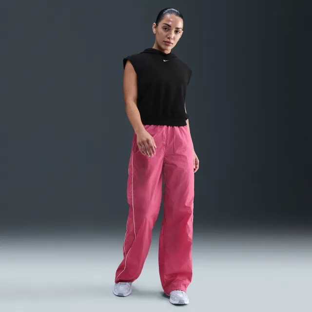 Nike Windrunner Women's High-Waisted Woven Open-Hem Trousers - Purple - Recycled Fibres Minimum