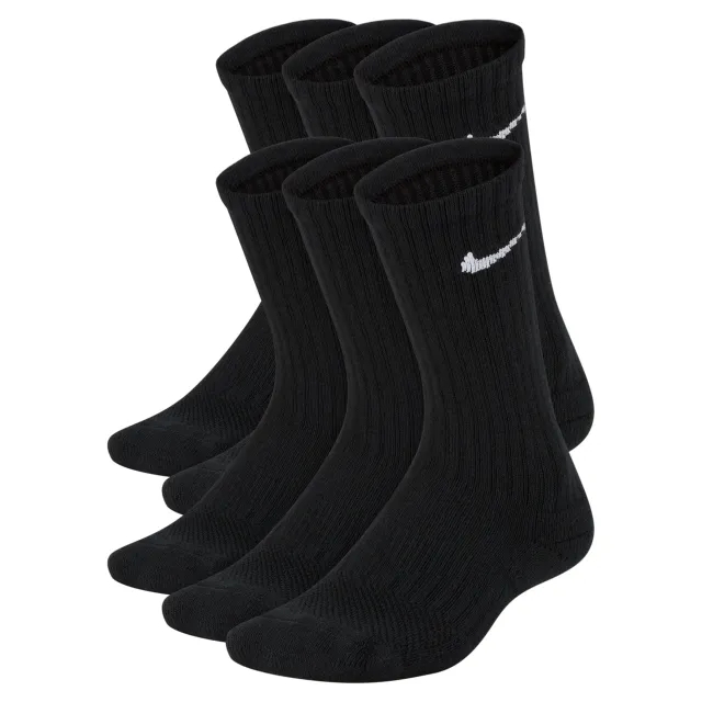 Nike Performance Cushioned Crew Kids' Training Socks (6 Pair) - Black