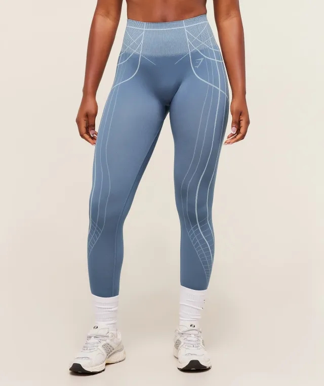  Apex Seamless Leggings - Worn Blue/Gentle Blue