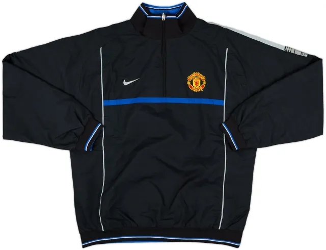 2002-03 Manchester United Nike Reversible 1/4 Zip Track Jacket - 9/10 - (XL)