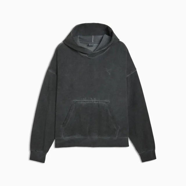 PUMA Washed Out Graphic Boxy Hoodie Unisex, Dusky Grey, size Large