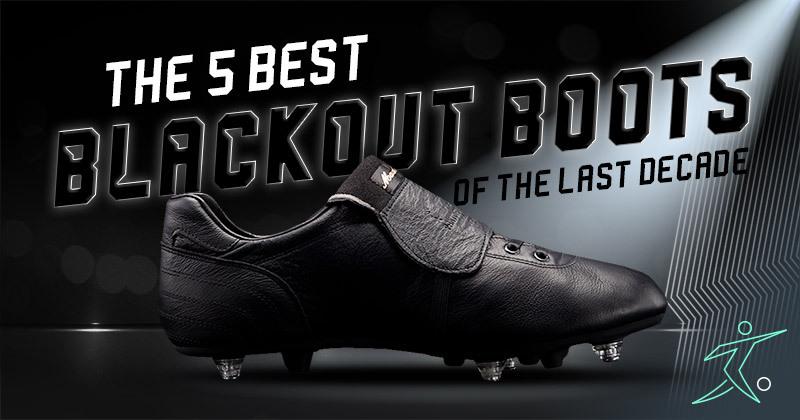 Pantofolo d'oro blackout football boot under spotlight with 5 best blackout football boot text